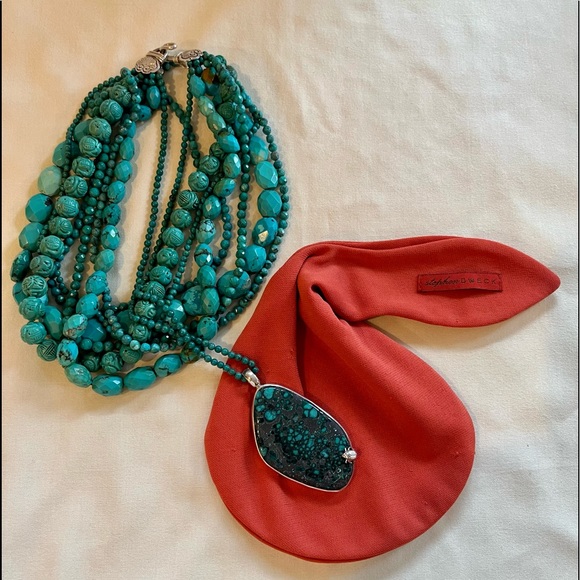 Stephen Dweck One-of-a-Kind, Personalized, Signed, Turquoise & Sterling Necklace - Picture 13 of 16